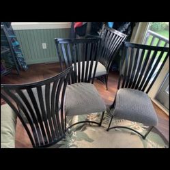 Fan Style Metal Wood Slat Dining (6) Chairs! Great condition!
