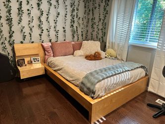 Full modern Bed Frame with Nightstand