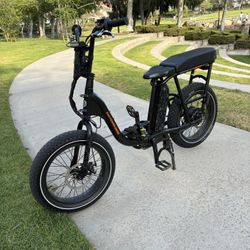 Rad runner modded surron throttle, odi plate, grips, bar light, carbon fiber wrap on plate battery and front forks