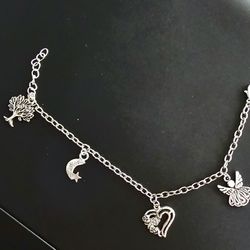 SYMBOLS OF LIFE TREE OF LIFE - ANGEL -HEART&ROSES-MOON& STARS CHARM SILVER 1...