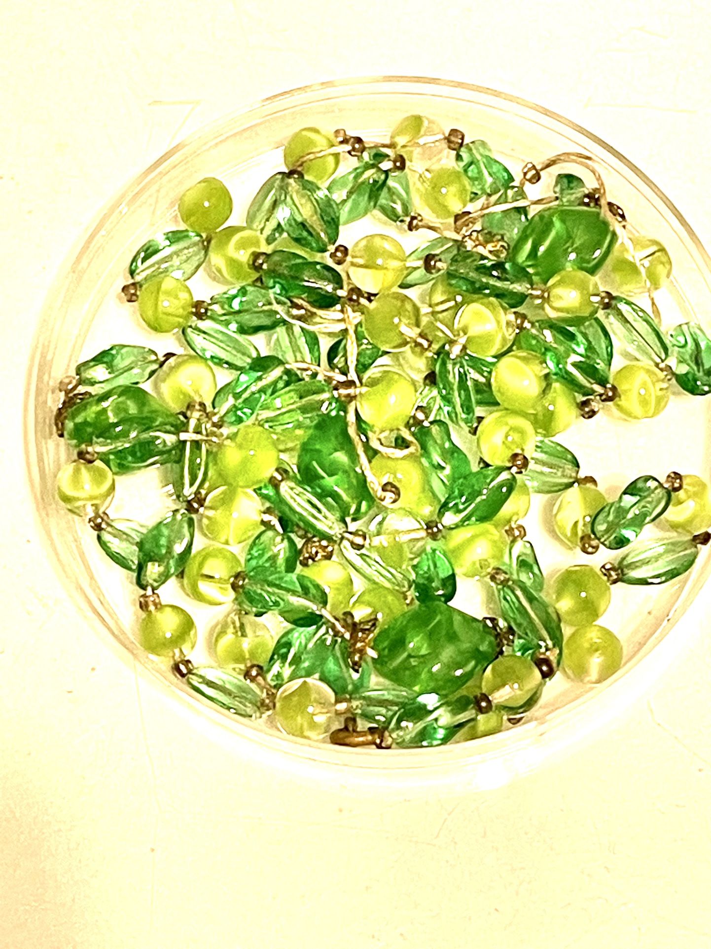 Vintage Green Glass Beads 