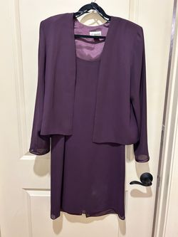 Purple Dress and Jacket Two-Piece Set