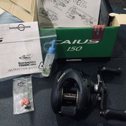 SHIMANO CAIUS 150 Baitcast Reel, RH, 6.3:1 Ratio, NEW