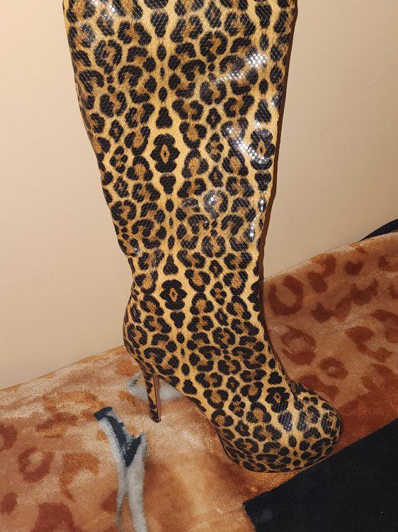 Cheetah 🐆  High Heel Thigh High Boots