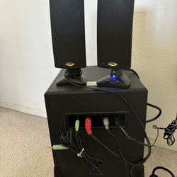 Cyber Acoustics Subwoofer with Speakers - Tested Working