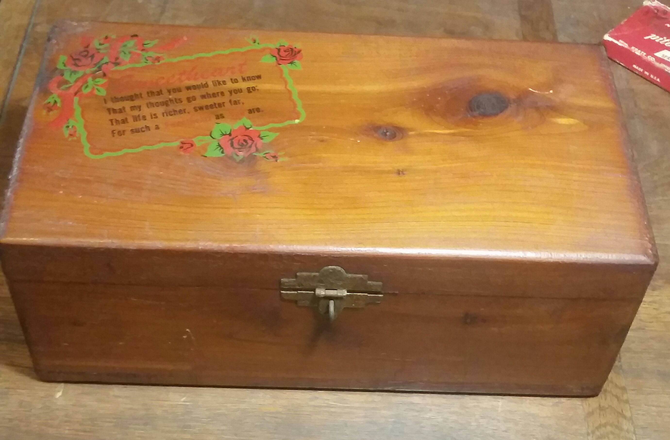 Vintage jewelry box with sweetheart poem