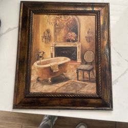 Small Vintage Bathroom Decor/wall Frame