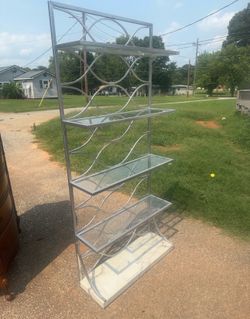 Metal and glass shelf