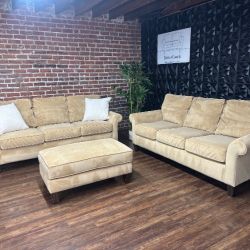 Delivery Available Flexsteel brown matching sofa/couch set with ottoman