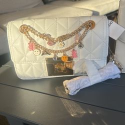 White ALDO Purse With Charm Design - New