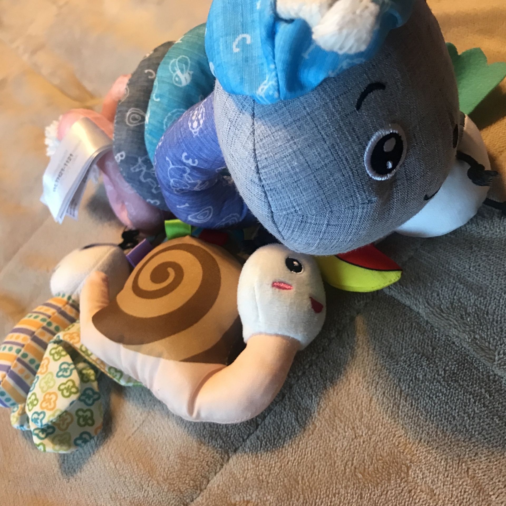 Jollybaby Bed Around Gray Caterpillar Pendant ,Newborn Baby Educational Toy Baby Lathe Hanging Rattle