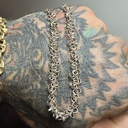 Awesome 🤩!! Vintage Italian 925 Sterling Silver Chainmail Weave Link Designer Bracelet !