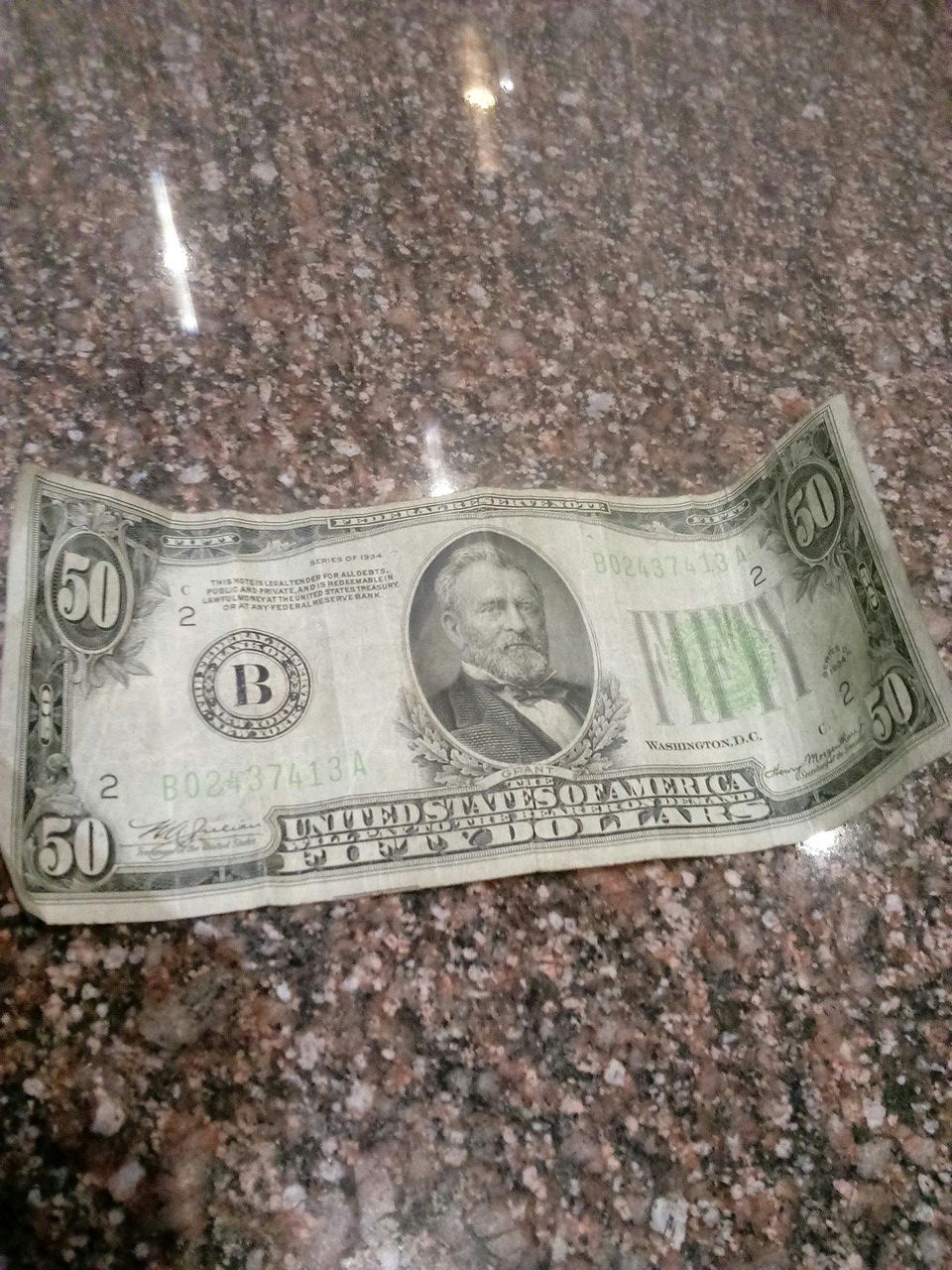 1934 $ 50.00 dollar