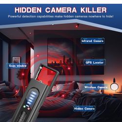 Hidden Camera Detectors, Portable Wireless Camera Detectors, Anti-Spy Hidden Camera Detector, GPS Tracker Detector and Bug Detector for Car Indoor Hom