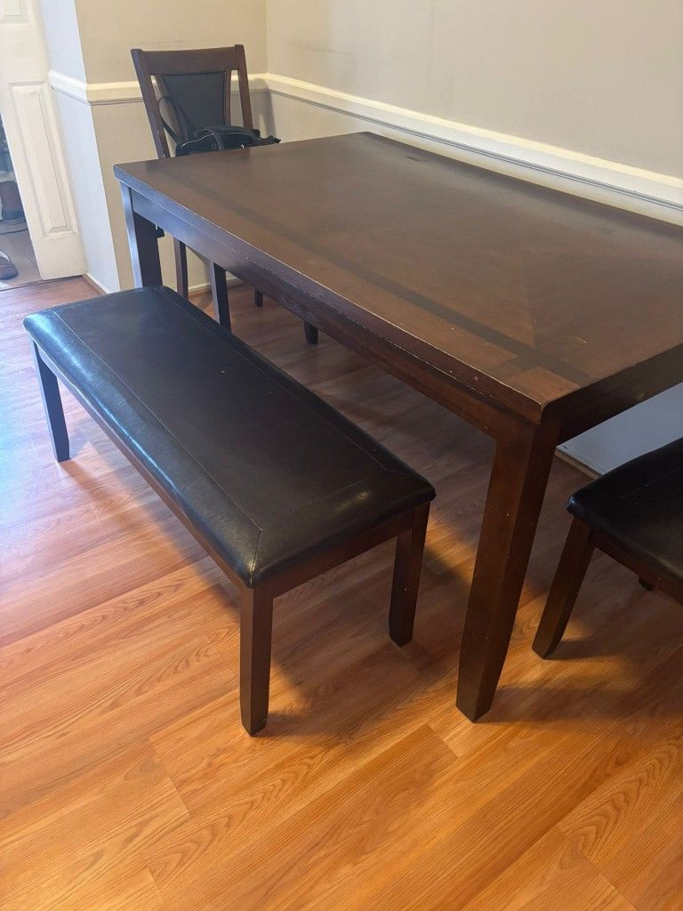 Dining Table Bench And 2 Chairs Solid Wood