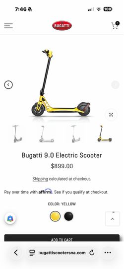 Bugatti 9.0 Electric Scooter – Yellow