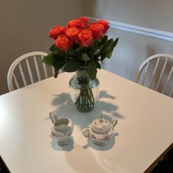 Haviland Bavaria Germany Dusty Rose Pattern Sugar Bowl & Creamer