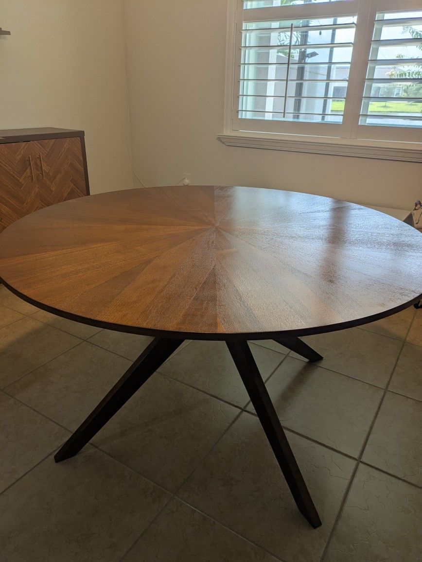 Article brand Conan 54" Round Dining Table - Walnut