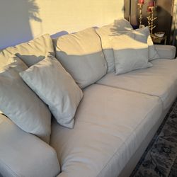 Modern Light Grey Sectional Sofa with Ottoman