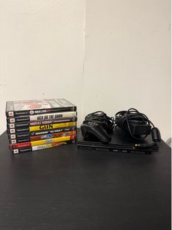 PS2 Slim Bundle For Parts/Repair + Games & Controllers