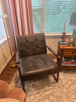 Pair of leather accent chairs