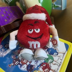 Red M&ms Santa Hat Christmas Keychain