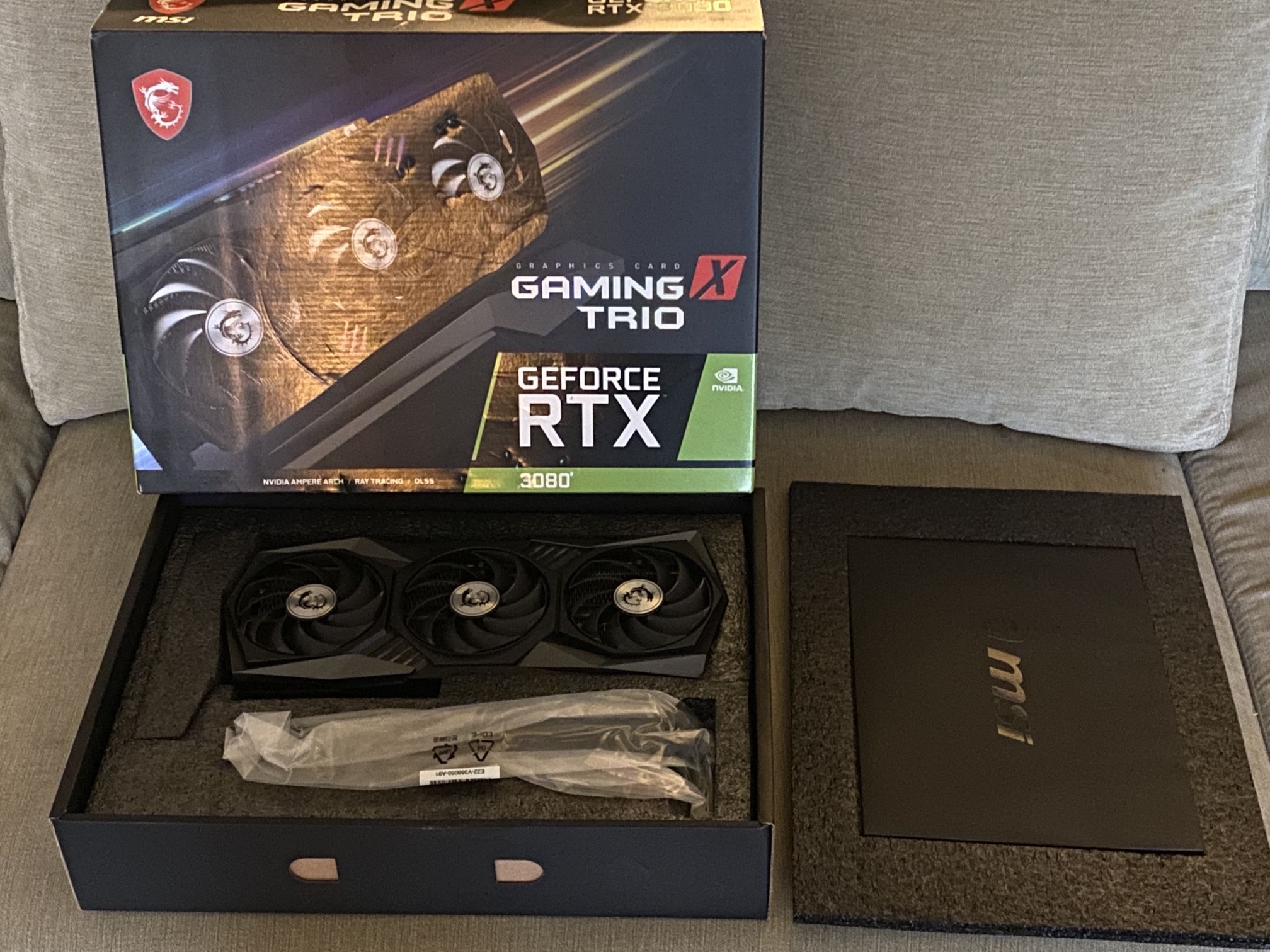 MSI NVIDIA GeFORCE RTX 3080 GAMING X TRIO 10GB GDDR6X NON-LHR GRAPHICS CARD BARELY USED