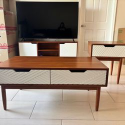 TV Stand, coffee table and matching side table