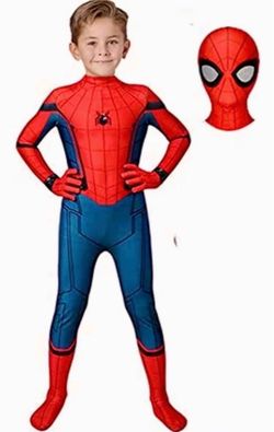 Spider-Man Bodysuit Mask Set Spider Man Cosplay For Kids Size: 100 3T•