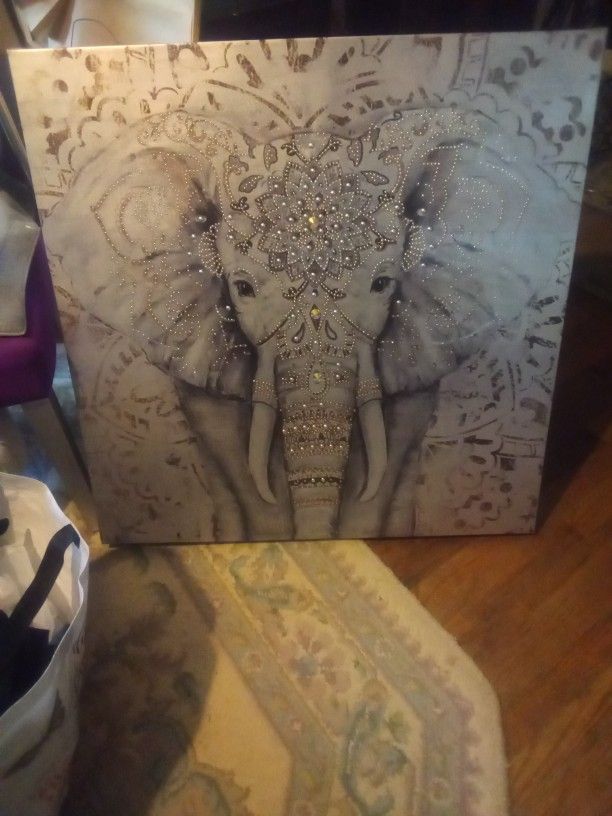 Elephant Canvas Wall Hanging ,It's 31 1/2 X 31 1/2,$25