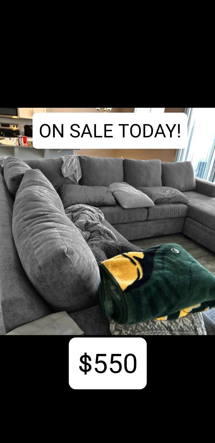 Grey Sectional Couch Sofa With Chaise 