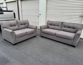 Gray Couch And Loveseat (WILL DELIVER)