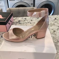 Dream Pairs Champagne Pearl Block Heel Ankle  Sandals