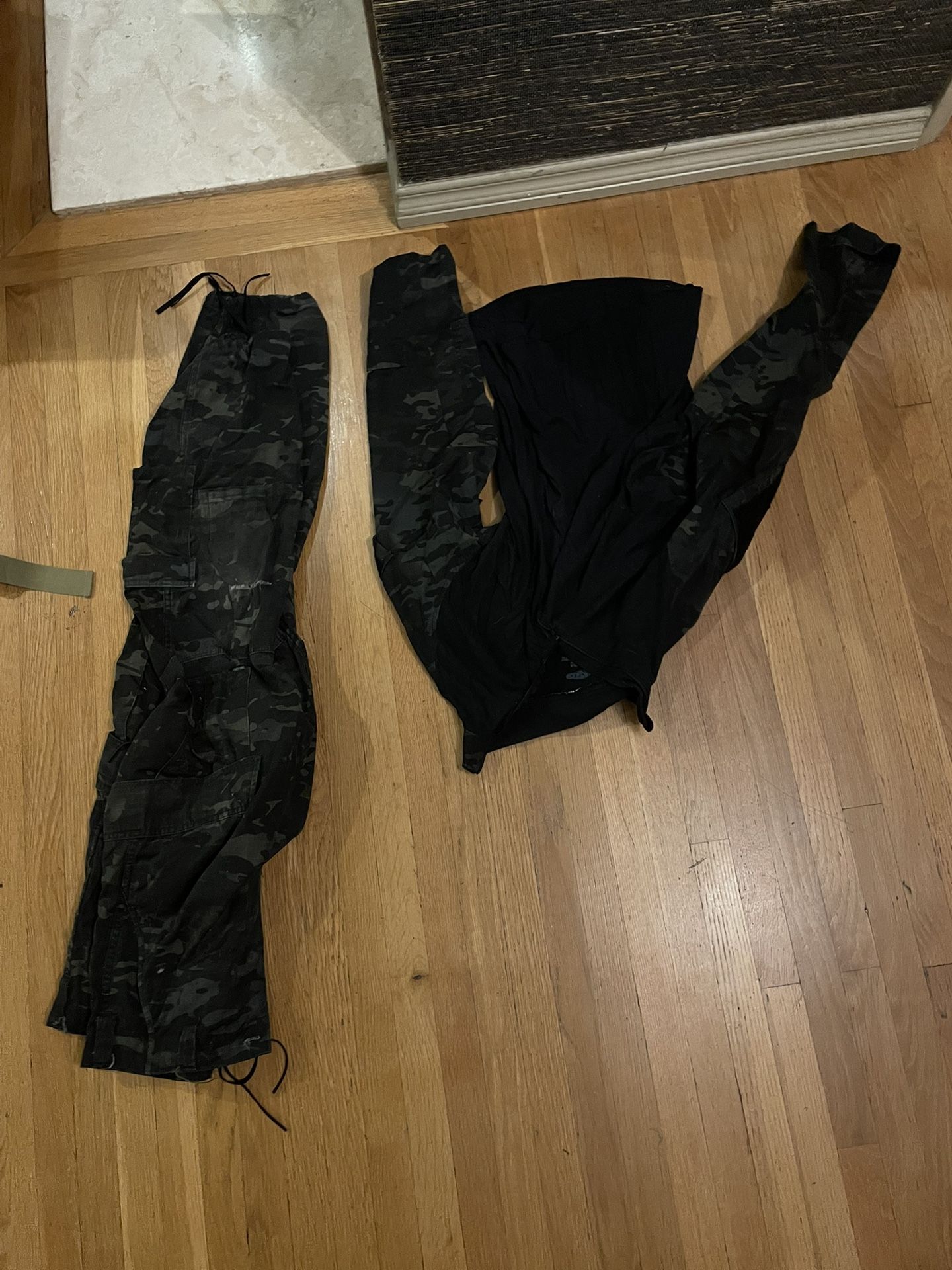 Black Camo Pants & Shirt