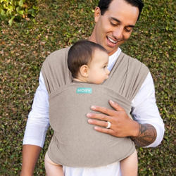Moby Baby Wrap Carrier Element for Newborns to Toddlers (8-33lbs), Infant Sling Carrier, Ultra Lightweight & Hands Free Design, for All Bodies TAUPE