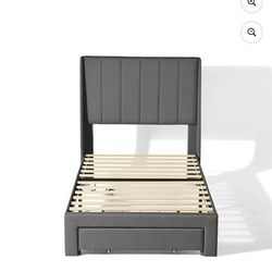 Twin storage platform bed