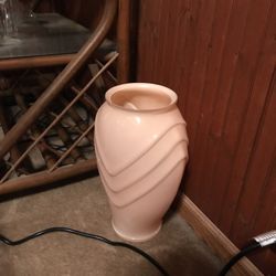 Large light pink tall flower holder vase
