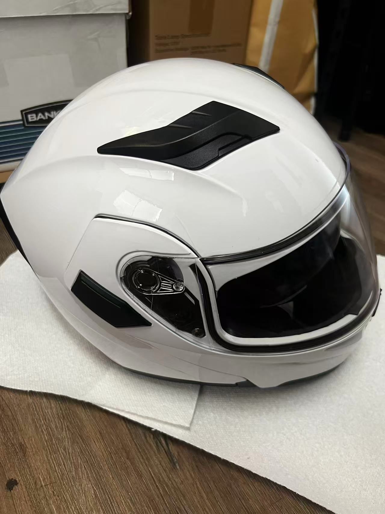White Helmet Dual Visors Tinted New