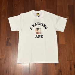 Bape White and Striped Tee Size S-L