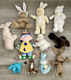 Big bundle of cute plush animal toys Lot Of Stuffed Animals Baby Bunny Teddy Bear Playskool Dapper Dan Activity Doll Motor Skills