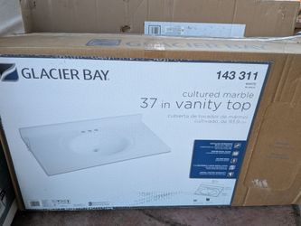 Glacier Bay 37 in Cultured Marble Vanity Top White
