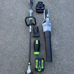 EGO POWER+ POWERLOAD Carbon Fiber Shaft 56v 16in Telescopic Shaft & POWER+ 56v 615CFM 170-MPH Handheld leaf Blower