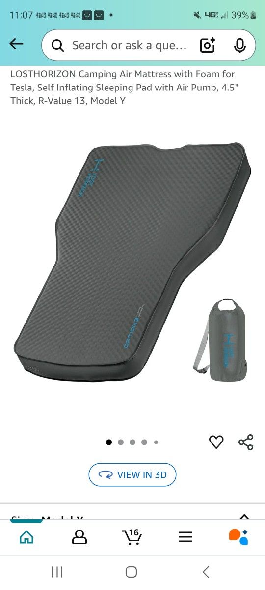 Tesla Model Y Lost Horizon Sleeping Pad