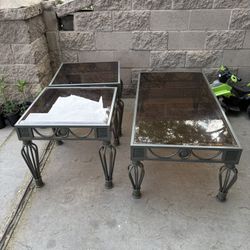 3 Glass Top Tables 