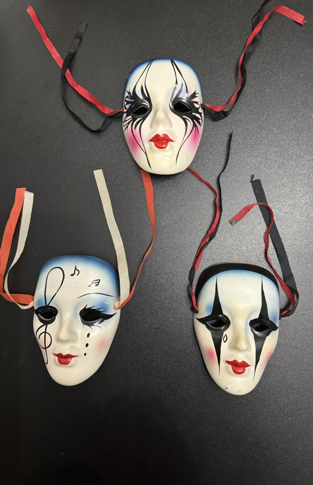 Ceramic Vintage hand painted wall hanging Face Mask