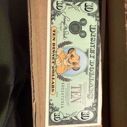 1997 Disney Dollars $10 Simba Crisp, Mint Uncirculated