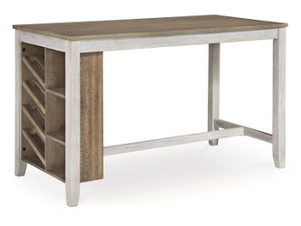 Skempton White/Light Brown Counter Height Dining Table w/ Storage