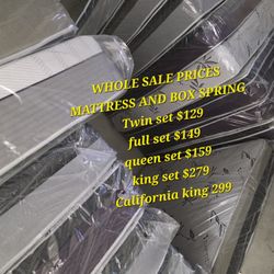 Beds King. Queen. Full. Twin. Mattress And Box Spring 