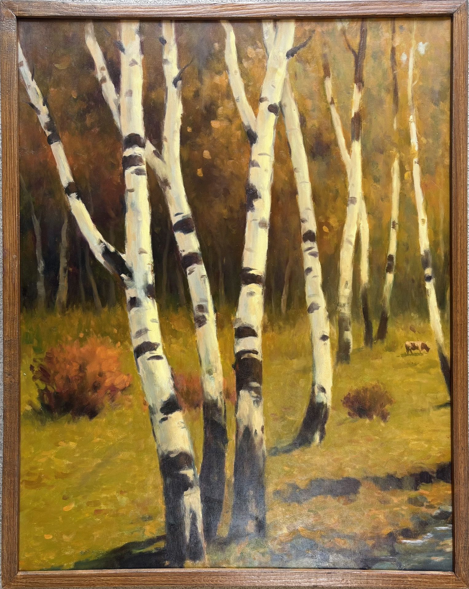 Landscape With A Birch Trees Oil Painting