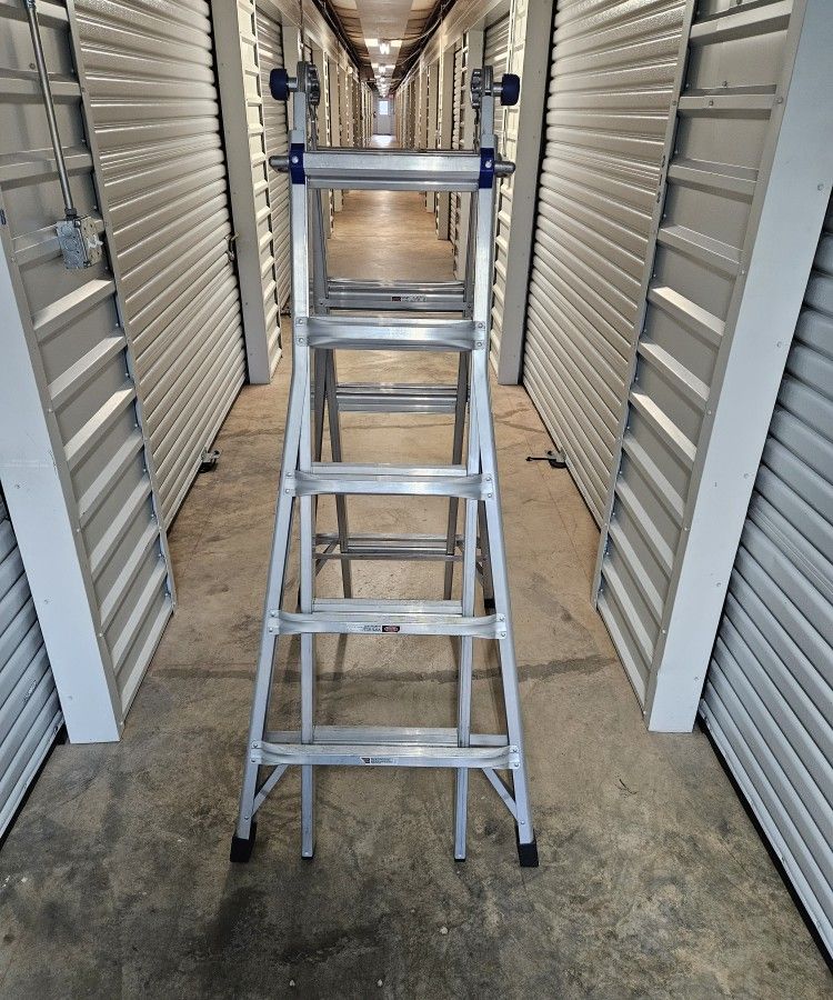 Telescoping Multi-Position Step Ladder, 300 lbs. Load Capacity, 22 ft. Reach